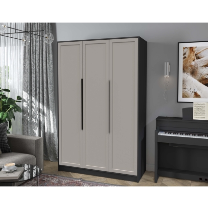 Шкаф распашной Тренд КТ-Ш3 (Антрацит ЛДСП/ Луна ЛМДФ) Ш1360 В2128 Г547